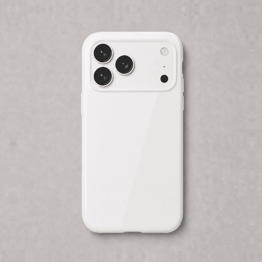 White full-wrap iPhone case printed with custom art
